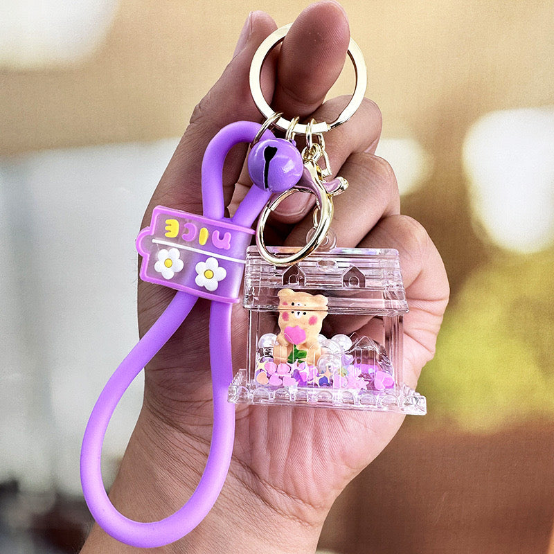 Teddy Purple Keychain