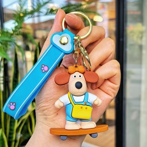 Skating Doggy Keychain