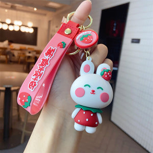 Strawberry Bunny Keychain