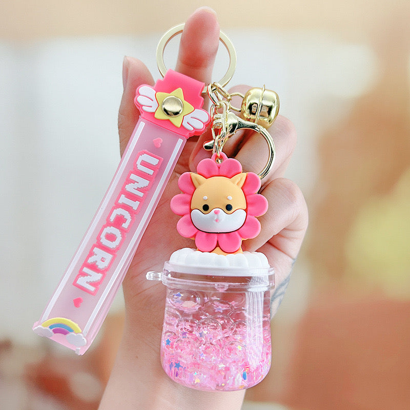 Corgi Flower Keychain