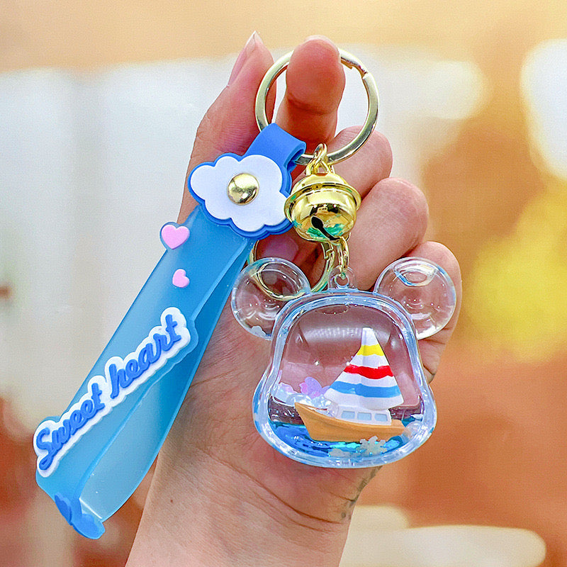 Sailboat Teddy Head Keychain