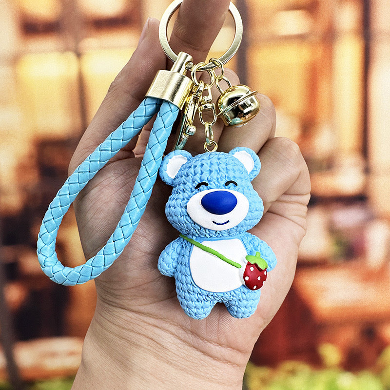 Blue Teddy Bear Keychain