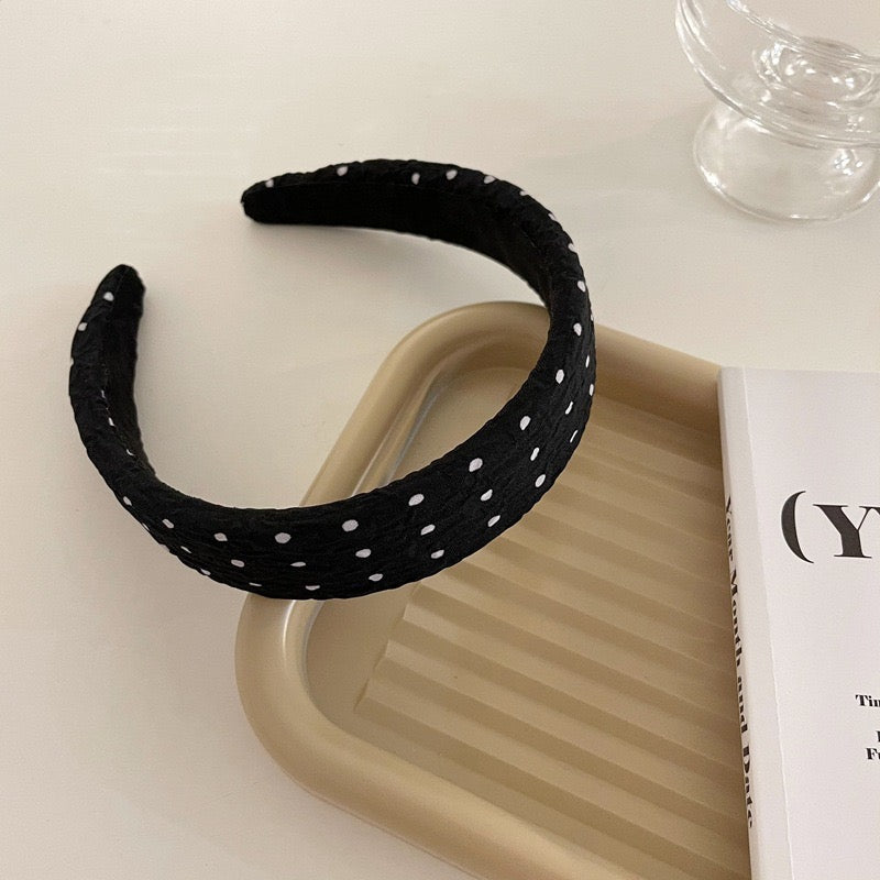 Polka Dots Black Headband