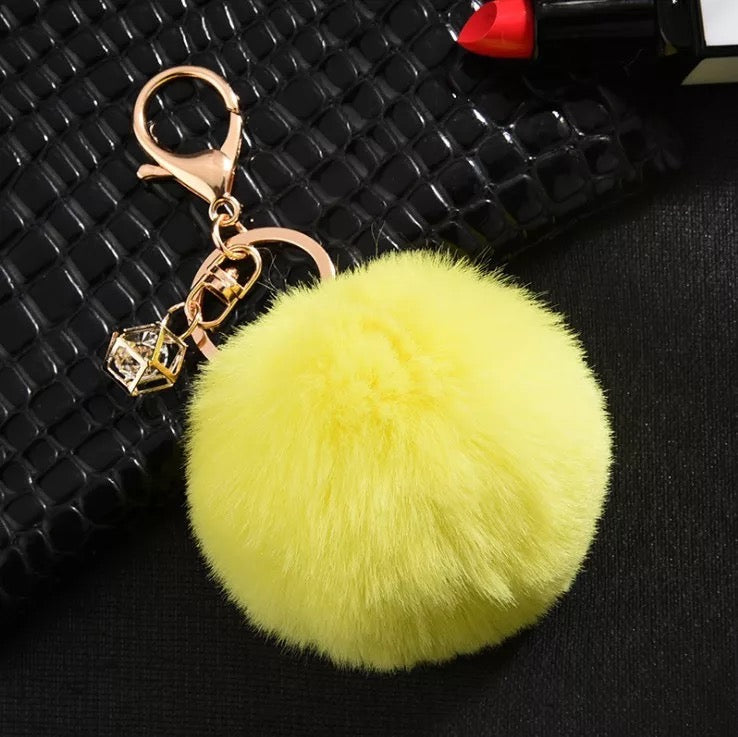 Fluffy Keychain - Yellow