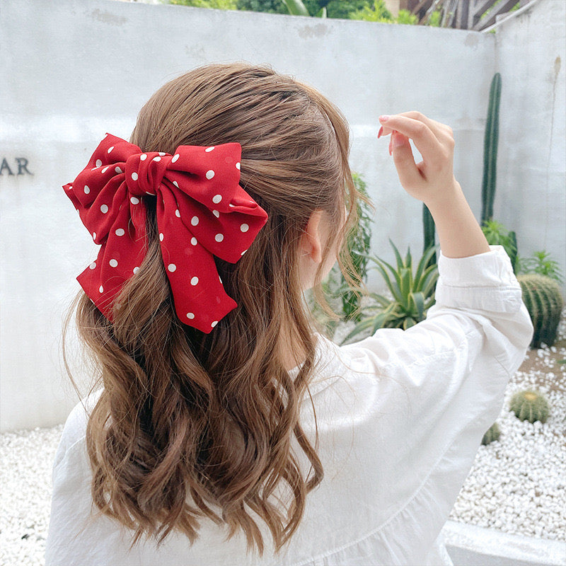 Polka Dot Hair Clip - Red