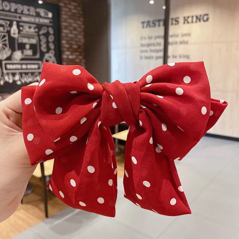 Polka Dot Hair Clip - Red