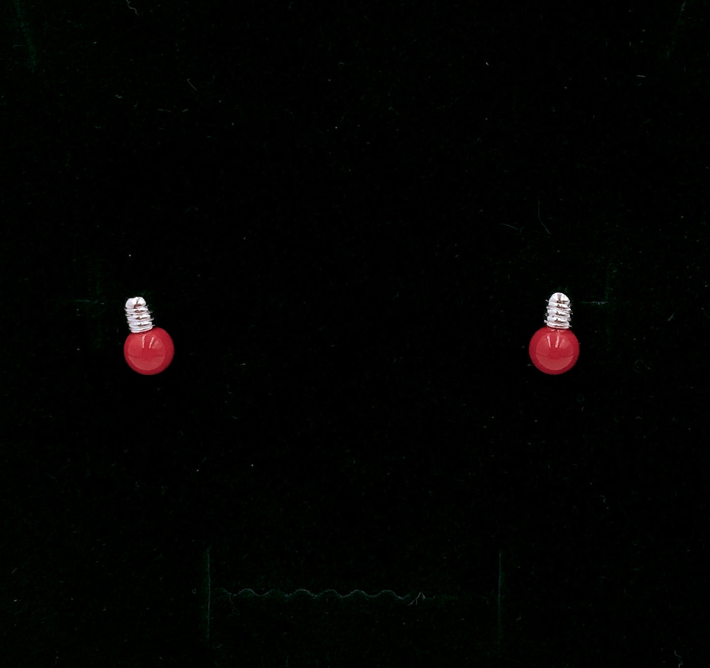 Red Bulb S925 Earrings